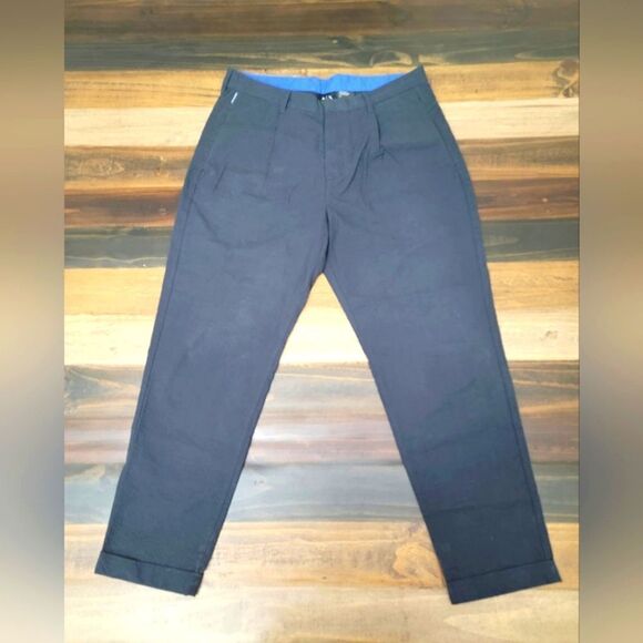 Armani Exchange A | X Lightweight Buttoned Blue Pants Summer Casual Size 32 - Picture 1 of 12